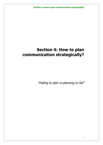Section 4: How to plan communication