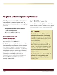 Chapter 2 - Determining Learning Objectives