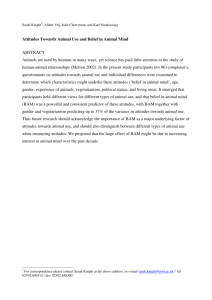 Attitudes Towards Animal Use and Belief in Animal Mind