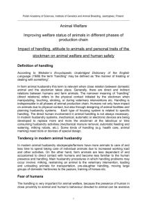 Influence of handling, attitude to animals and personal traitso