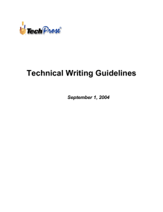Technical Writing Guidelines from Techprose