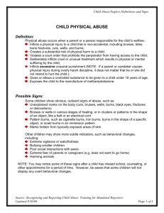 DCFS Fact Sheet: Definitions and Signs of Child Abuse and