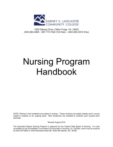 DSLCC Nursing Program Handbook (Revised August 2015)