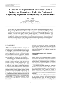 A Case for the Legitimisation of Various Levels of Engineering