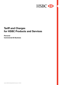 Tariff and Charges for HSBC Products and Services