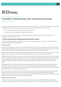 5 refreshers: Small business CGT concessions and super | Financial