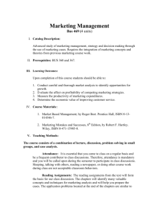BUS 469 - Marketing Management