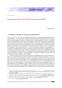 Supervision without Vision: Risk Governance and PMSCs