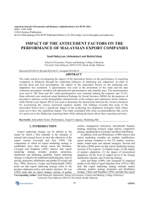 impact of the antecedent factors on the performance of malaysian