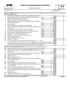 2011 Form 6765 Credit for Increasing Research Activities – Form