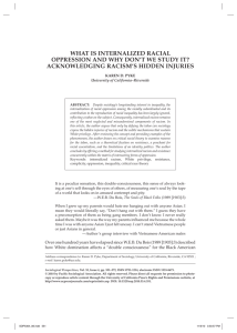 what is internalized racial oppression and why don't we study it?