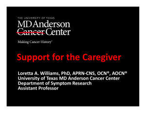 Support for the Caregiver