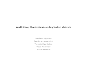 World History Chapter 6.4 Vocabulary Student