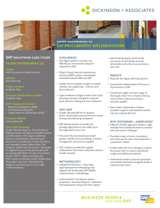 SAP solutions case study SAP PROCUREMENT IMPLEMENTATION