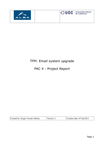 TFM: Email system upgrade PAC 4 : Project Report