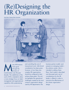 (Re)Designing the HR Organization
