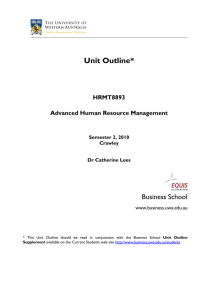 Unit Outline* HRMT8893 Advanced Human Resource Management