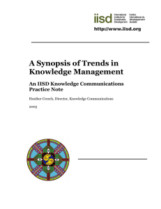 A Synopsis of Trends in Knowledge Management