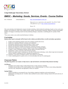 BMI3C – Marketing: Goods, Services, Events
