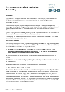 SAQ Exam Tutor Briefing: Occupational Hygiene