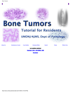 Bone Tumors - New Jersey Medical School