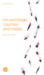 Ion exchange columns and media