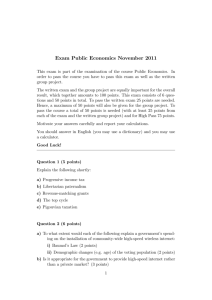 Exam Public Economics November 2011