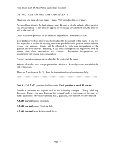 Final Exam 2008 EC313: Public Economics: Taxation Page 1/4