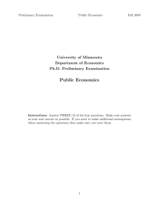 Public Economics - Department of Economics