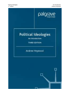 Political Ideologies An Introduction 3rd edition Andrew