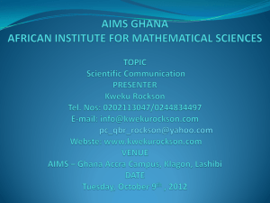 Aims-Ghana Scientific Communication