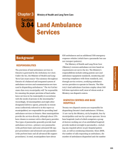 Land Ambulance Services - Office of the Auditor General of Ontario