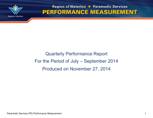 Paramedic Services Performance Measurement