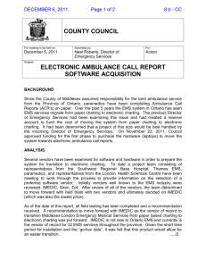 county council electronic ambulance call report