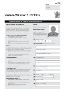 MEDICAL AnD CHEST X-RAY FORM