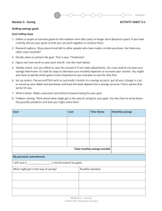 Activity Sheet 5-1 Setting savings goals