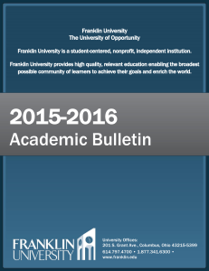 Academic Bulletin - Franklin University