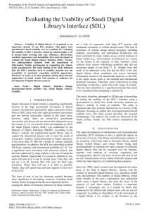 Evaluating the Usability of Saudi Digital Library's Interface (SDL)