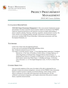 ENCE602 Project Procurement Management