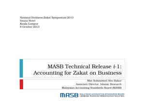MASB Technical Release i-1: Accounting for Zakat on Business