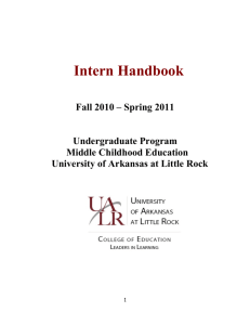 Intern Handbook - University of Arkansas at Little Rock