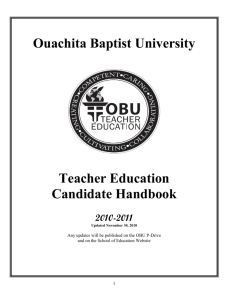 Student Teaching Internship - Ouachita Baptist University