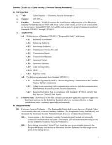 Electronic Security Perimeter(s)