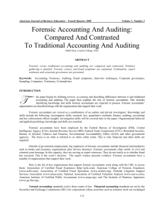 Forensic Accounting And Auditing: Compared