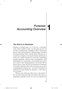Forensic Accounting Overview