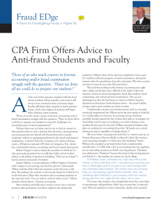 CPA Firm Offers Advice to Anti-fraud Students