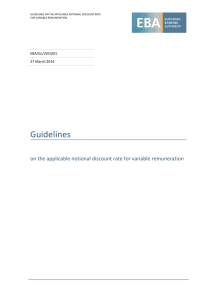 Guidelines for the discount rate for remuneration