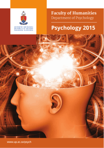 Psychology 2015 - University of Pretoria