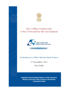 The e-Office Framework - Department of Administrative Reforms and