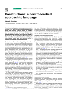 Constructions: a new theoretical approach to language